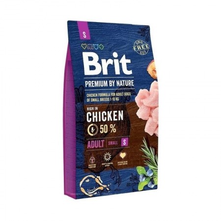 Brit Premium Adult Small S корм для взрослых собак мелких пород, 8 кг